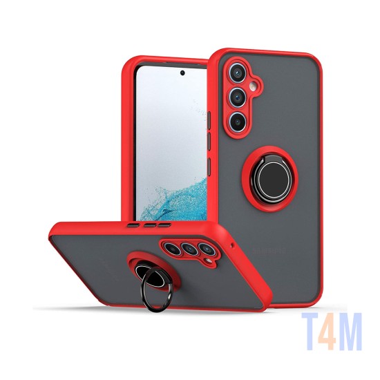 Funda con Anillo de Soporte para Samsung Galaxy A54 5G Rojo Ahumado